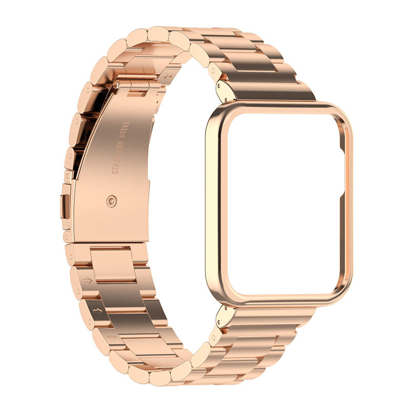 3 Beads Stainless Steel Watch Strap Watch Case Protector Frame Combo for Xiaomi Redmi Watch 2 Redmi Horloge 2 Generation 3 Beads Stainless Steel Watch Strap Watch Case Protector Frame Combo for Xiaomi Redmi Watch 2 Redmi Horloge 2 Generation